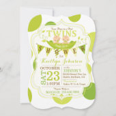 Erbsen in einem Pod Twins Baby Dusche Einladung (Vorderseite)