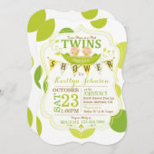 Erbsen in einem Pod Twins Baby Einladung (Vorne/Hinten)