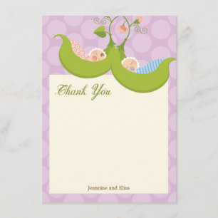 Erbsen in einer dankeskarte