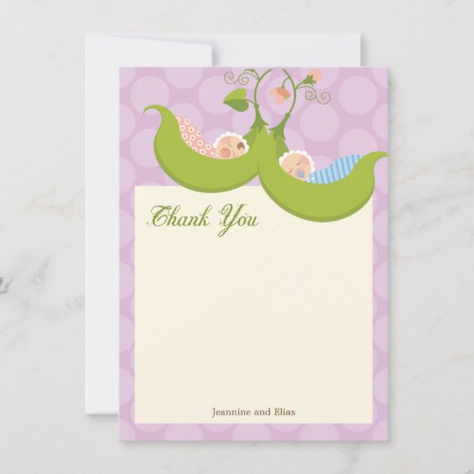 Erbsen in einer dankeskarte (Vorderseite)