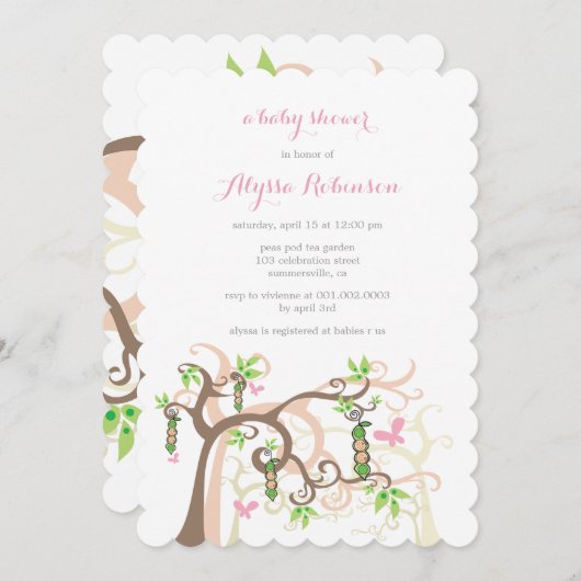 Erbsen in einer einladung (Vorne/Hinten)