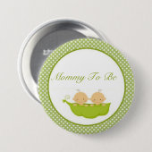Erbsen in einer Hülse paart Babyparty-Mama, um Button (Vorne & Hinten)