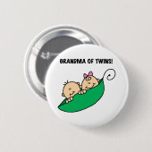 Erbsen in einer Hülsen-Großmutter der Zwillinge Button (Vorne & Hinten)