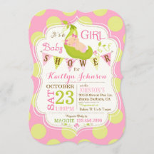 Erbsen in einer Pod Girl Baby Dusche Einladung