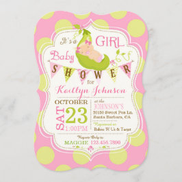 Erbsen in einer Pod Girl Baby Dusche Einladung