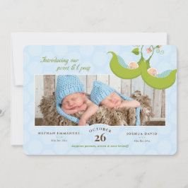 Erbsen in einer Pod-Twin-Boys 1 Pic Geburtshinweis Einladung