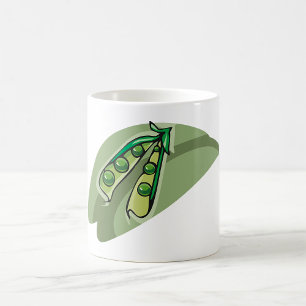 Erbsen in einer Schote Kaffeetasse