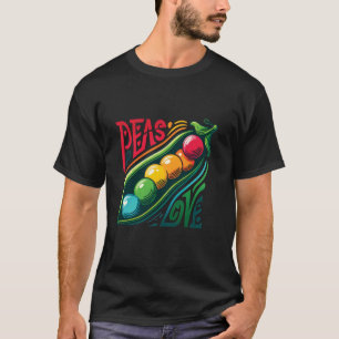 Erbsen & Liebe Regenbogen Erbsenschote Hippie Retr T-Shirt