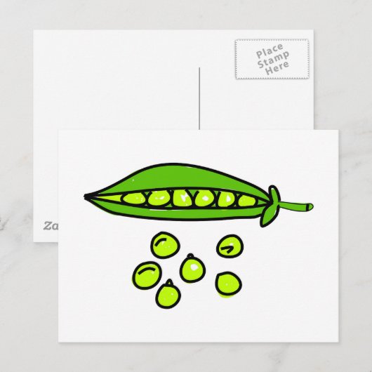 Erbsen Postkarte (Vorne/Hinten)