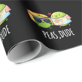 Erbsen Typ Funny Hippie Pea Pun Dark BG Geschenkpapier (Rolleneckpunkt)