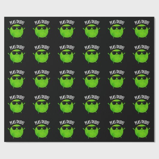 Erbsen Typ Funny Veggie Pea Pun Dark BG Geschenkpapier (Flach)