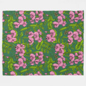 Erbsen und Hummeln, grün und rosa Fleecedecke (Vorderseite (Horizontal))