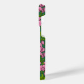 Erbsen und Hummeln, grün und rosa iPhone Hülle (Linke Seite)