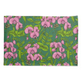 Erbsen und Hummeln, grün und rosa Kissenbezug (Rückseite-Links)