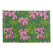 Erbsen und Hummeln, grün und rosa Kissenbezug (Rückseite-Rechts)