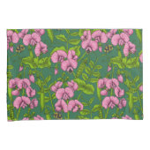 Erbsen und Hummeln, grün und rosa Kissenbezug (Vorderseite-Rechts)