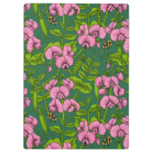 Erbsen und Hummeln, grün und rosa Klemmbrett (Rückseite)