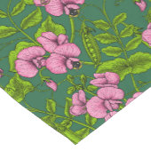 Erbsen und Hummeln, grün und rosa Kurzer Tischläufer (Ecke)