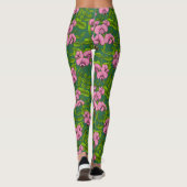Erbsen und Hummeln, grün und rosa Leggings (Rückseite)
