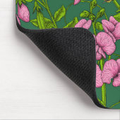 Erbsen und Hummeln, grün und rosa Mousepad (Ecke)