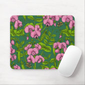 Erbsen und Hummeln, grün und rosa Mousepad (Mit Mouse)