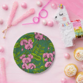 Erbsen und Hummeln, grün und rosa Pappteller (Party)