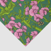 Erbsen und Hummeln, grün und rosa Seidenpapier (Ausschnitt)