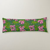 Erbsen und Hummeln, grün und rosa Seitenschläferkissen (Rückseite)
