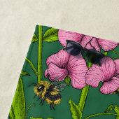 Erbsen und Hummeln, grün und rosa Strandtuch (Beispiel)