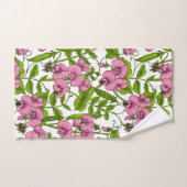 Erbsen und Hummeln, süß, rosa, grün und weiß Badhandtuch Set (Handtuch)