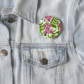 Erbsen und Hummeln, süß, rosa, grün und weiß Button (Beispiel)