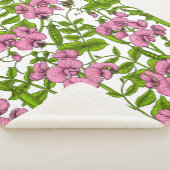 Erbsen und Hummeln, süß, rosa, grün und weiß Sherpadecke (3/4)