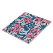 Erbsen und Hummeln, süß, rosa und blau Fliese (Seite)