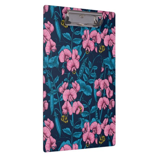 Erbsen und Hummeln, süß, rosa und blau Klemmbrett (Rechts)