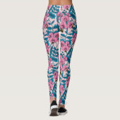 Erbsen und Hummeln, süß, rosa und blau Leggings (Rückseite)