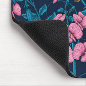 Erbsen und Hummeln, süß, rosa und blau Mousepad (Ecke)