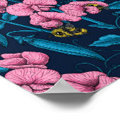 Erbsen und Hummeln, süß, rosa und blau Poster (Ecke)