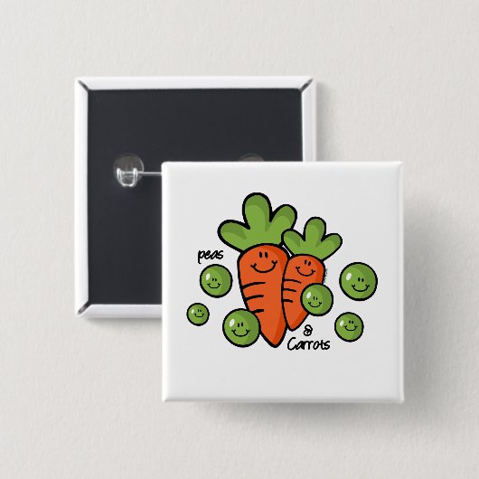 Erbsen und Karotten Button (Vorne & Hinten)