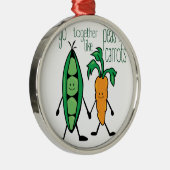 Erbsen und Karotten Ornament Aus Metall (Rechts)