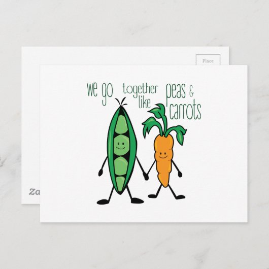 Erbsen und Karotten Postkarte (Vorne/Hinten)
