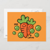 Erbsen und Karotten Postkarte (Vorne/Hinten)