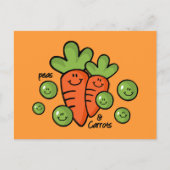 Erbsen und Karotten Postkarte (Vorderseite)