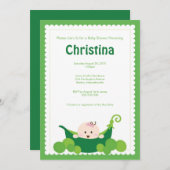 Erbsenhülse-Baby-Babyparty-Einladung Einladung (Vorne/Hinten)