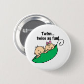 Erbsenhülse paart zweimal als Spaß Button (Vorne & Hinten)