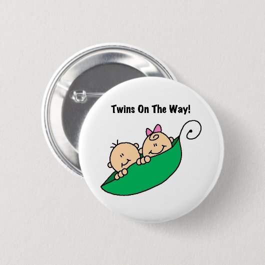 Erbsenhülse-Zwillinge auf der Weise Button (Vorne & Hinten)