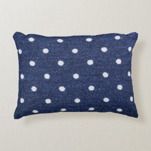 Erbsenstempel: Denim-Stofftextur. Dekokissen