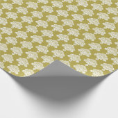 Erbsentrün | Weißes Damaskop-Papier Geschenkpapier (Ecke)