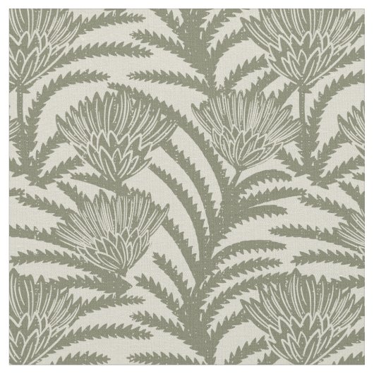 Erbstück-Blumenblock in Salbeigrün Stoff (Nahaufnahme)