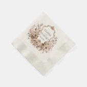 Erbstück Ernte Monogramm Wappen Herbst Hochzeit Serviette (Ecke)