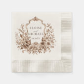 Erbstück Ernte Monogramm Wappen Herbst Hochzeit Serviette (Vorderseite)